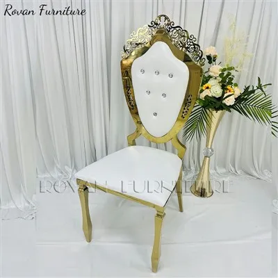 Kerusi Makan Logam Emas Diraja High End